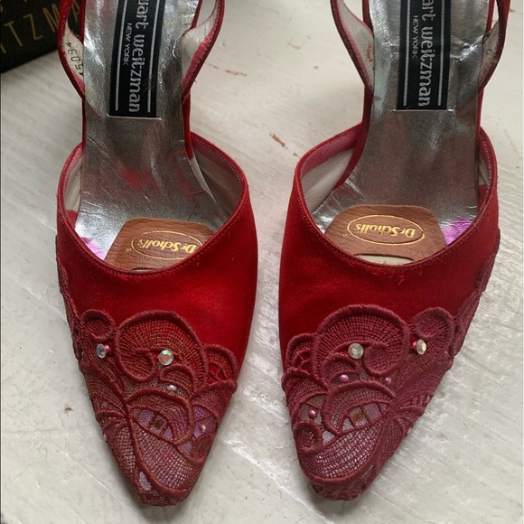 Stuart Weitzman red strapped back shoe size 7B - Picture 2 of 8